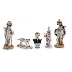 Konvolut von fünf Porzellanfiguren