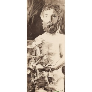 Pablo Picasso (1881 Malaga - 1973 Mougins), Etude pour L'homme au mouton z cyklu La Flute Double, 1967