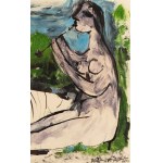 Pablo Picasso (1881 Malaga - 1973 Mougins), Femme nue couchée et joueur de flûte z cyklu La Flute Double, 1967