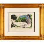 Pablo Picasso (1881 Malaga - 1973 Mougins), Femme nue couchée et joueur de flûte z cyklu La Flute Double, 1967