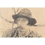 Leon Wyczółkowski (1852 Huta Miastkowska - 1936 Warschau), Hukul mit einem Netz auf der Schulter - Jaremcze, 1910