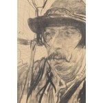 Leon Wyczółkowski (1852 Huta Miastkowska - 1936 Warschau), Hukul mit einem Netz auf der Schulter - Jaremcze, 1910