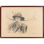 Leon Wyczółkowski (1852 Huta Miastkowska - 1936 Warschau), Hukul mit einem Netz auf der Schulter - Jaremcze, 1910