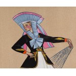 Zofia Stryjeńska (1891 Kraków - 1976 Genewa), Rybaczka z Kaszub, plansza XXXVII z teki 'Polish Peasants' Costumes', 1939
