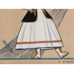 Zofia Stryjeńska (1891 Kraków - 1976 Genewa), Rybaczka z Kaszub, plansza XXXVII z teki 'Polish Peasants' Costumes', 1939