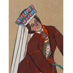Zofia Stryjeńska (1891 Kraków - 1976 Genf), Chłopka z okolic Lublina, Blatt XXXIII aus der Mappe Polnische Bauerntrachten, 1939