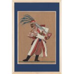 Zofia Stryjeńska (1891 Kraków - 1976 Genf), Chłop z Krakowskiego / Der Bauer aus Krakowskie, Blatt I aus der Mappe Polnische Bauerntrachten.