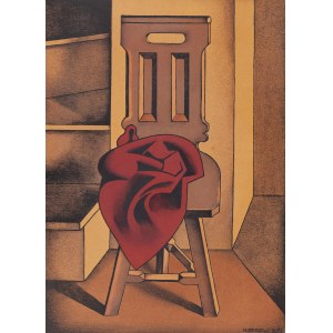 Henryk Berlewi (1894 Warschau - 1967 Paris), Stuhl mit rotem Faltenwurf, 1950