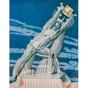 Stanisław Szukalski (1893 Warta bei Sieradz - 1987 Los Angeles), Kopernik poskramiający słońce, 1973