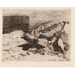 Stanislaw Rolicz (1913 Mandschurei - 1997 Sopot), Motiv vom Strand in Gdynia, 1947