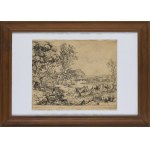 Samuel Cygler (Ziegler) (1898 Będzin - 1945 Mauthausen), Idyllische Landschaft, nach Claude Lorrain, 1924