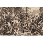 Jan Matejko (1838 Kraków - 1893 Kraków), Wyciąganie nowo odlanego dzwonu Zygmunta w obecności króla i dworu w roku 1520, 1876