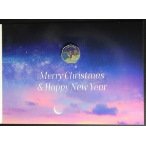 Gibraltar. 50 Pence 2022 Christmas Colorized Blister