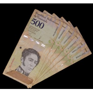 Venezuela. 6 Pcs 500 BsS 2018 Fancy Serial Numbers