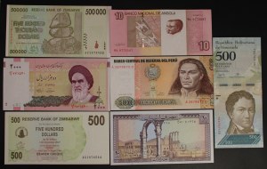 World. 7 Mixed Banknotes