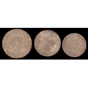 Germany. Third Reich Set 1 5 10 Reichspfennig 1940-1945