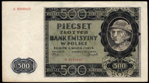 Poland. 500 Zlotych 1941 Series A