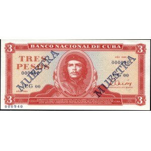Cuba. 3 Pesos 1985 Specimen