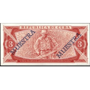 Cuba. 3 Pesos 1985 Specimen