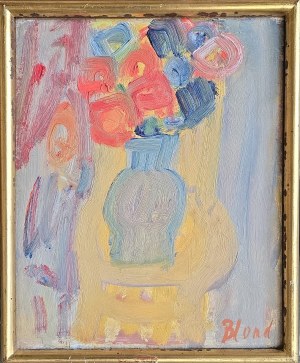 Maurice Blond / wł. Maurycy Blumenkranc (1899-1974), Bukiet kwiatów na krześle