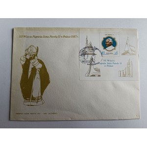 KOPERTA PAPIEZ JAN PAWEŁ II, ZNACZEK, PIECZĄTKA, III WIZYTA W POLSCE 1987 R