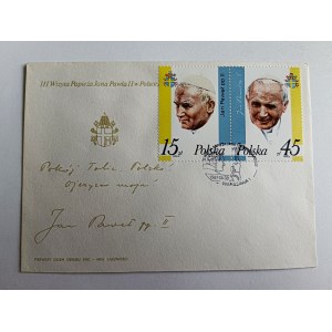 KOPERTA PAPIEZ JAN PAWEŁ II, ZNACZEK, PIECZĄTKA, III WIZYTA W POLSCE 1987 R
