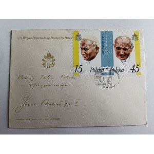KOPERTA PAPIEZ JAN PAWEŁ II, ZNACZEK, PIECZĄTKA, III WIZYTA W POLSCE 1987 R