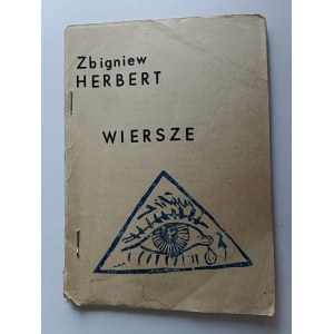 ZBIGNIEW HERBERT, WIERSZE, PAN COGITO, WARSZAWA 1984 R, LEKKO USZKODZONA