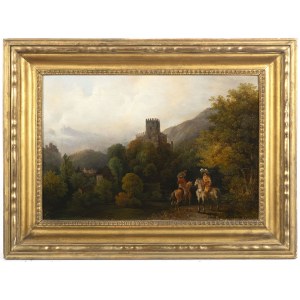 Gottfried Seelos ( 1829- 1900 ) Landscape with two horse riders
