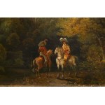 Gottfried Seelos ( 1829- 1900 ) Landscape with two horse riders