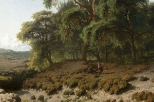 Paul Joseph Constantin Gabriël (1828 - 1903), Paul Joseph Constantin Gabriël (1828 - 1903), Wooded Landscape with Watercourse and Staffage Figures