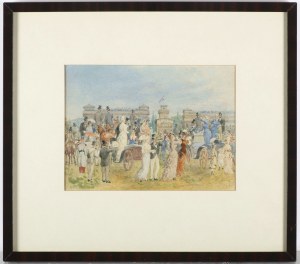 Franz Alt (1821-1905), Franz Alt (1821-1905) The Longchamp Racecourse (Hippodrome de Longchamp) at the Bois de Boulogne, Paris 1876