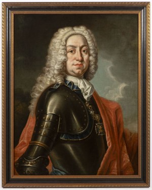 Jacopo Amigoni, Workshop Circle, PORTRAIT OF A NOBLEMAN IN ARMOUR WITH A CHAIN OF ORDERS