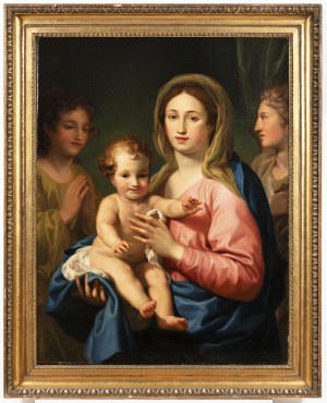 Anton Raphael Mengs (1728 Aussig - 1779 Rome), attributed to, Anton Raphael Mengs (1728 Aussig - 1779 Rome), attributed to MADONNA WITH THE CHILD AND TWO ANGELS