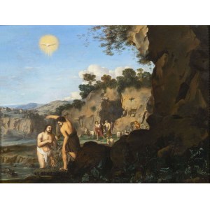 Baptism of Christ in the Jordan by John the Baptist — Dutch painter of the 17th century