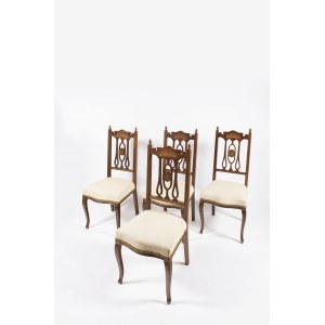 Four Art Nouveau chairs