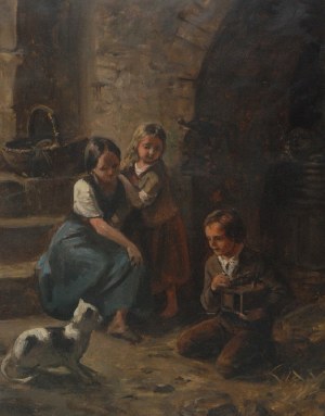 Eduard MEYERHEIM (1808-1879), Zabawy z kotem