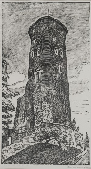 Kazimierz WISZNIEWSKI (1894-1961), Kraków-baszta Sandomierska na Wawelu,1960