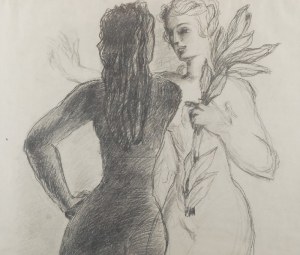 Tadeusz GRONOWSKI (1894-1990), Akt podwójny-projekt plakatu, l. 60. XX w.