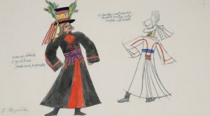 Zofia STRYJEŃSKA (1891-1976), Projekt kostiumu - z cyklu 