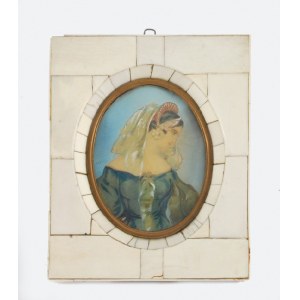 DRESSEL, Miniatura: Portret młodej kobiety, XIX /XX w.