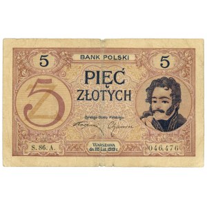 5 złotych 1919 - S.86.A. 046,476