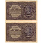 10 oraz 1.000 marek polskich 1919 - set 5 sztuk