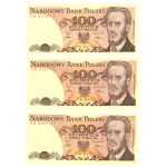 100 zloty 1986 - MW series - set of 5 pieces