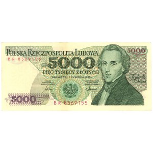 5,000 zloty 1986 - BR series