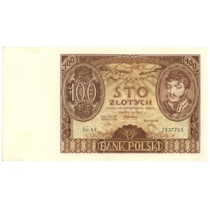100 złotych 1934 - seria AX. - dodatkowy znak +X+