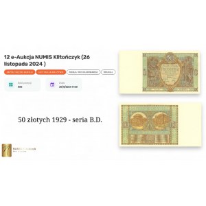 50 złotych 1929 - seria B.D.