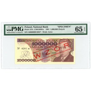 1.000.000 złotych 1991 - seria A 0000000 - WZÓR No 0264 - PMG 65 EPQ - 2-ga max nota