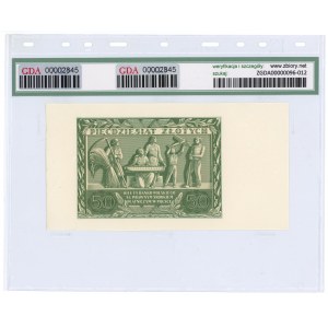 50 złotych 1936 - seria AD - awers bez nadruku głównego - GDA 50