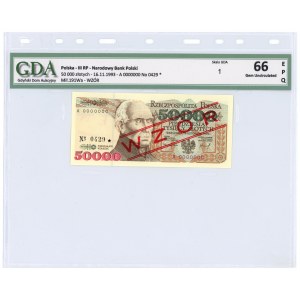 50.000 złotych 1993 - A 0000000 - WZÓR No 0429* - GDA 66 EPQ